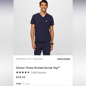 Men’s Navy Figs Scrub Top